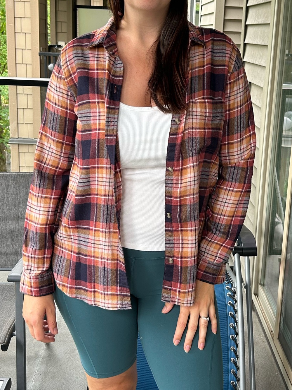 Women's Plaid Button-Up Shirt - Pink & Navy
